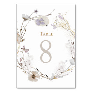 Table fleurs de prairie Numéro de tableau 8