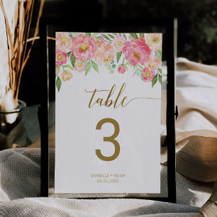 Table Fleurs de tourbe rose et de tourbe rose Numéro du