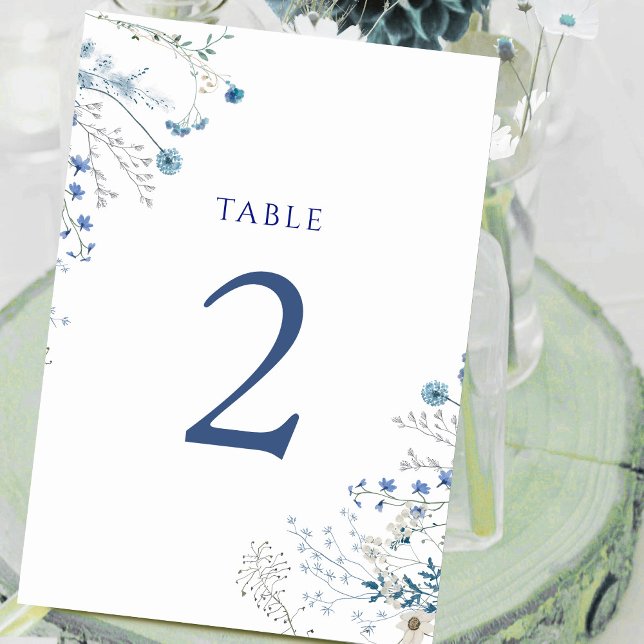 Table fleurs sauvages bleu aquarelle Numéro de tableau 2 (Créateur téléchargé)