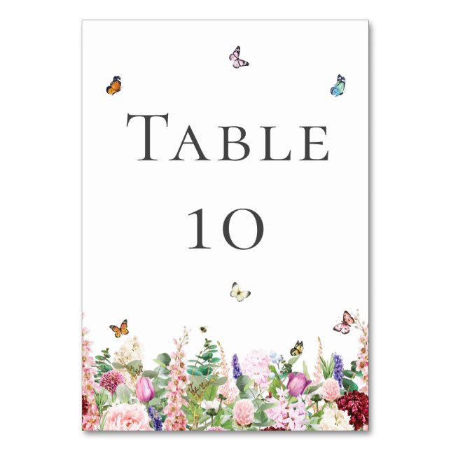 Table Fleurs violettes roses avec papillons Numéro de ta (Par défaut)