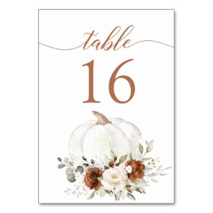 Table Floral Crème Citrouille Automne Rustique Numéro de