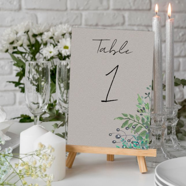 Table Forest Greenery Rustic Mariage Numéro de tableau (Créateur téléchargé)