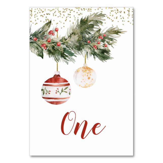 Table Hiver Deck the Halls Fête des mariées Numéro de ta (Par défaut)