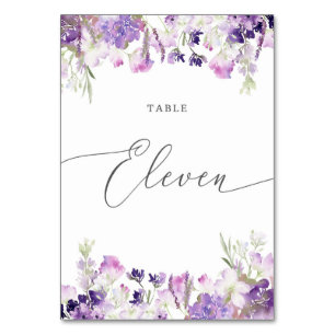 Table Lavande florale Onze Numéro de tableau