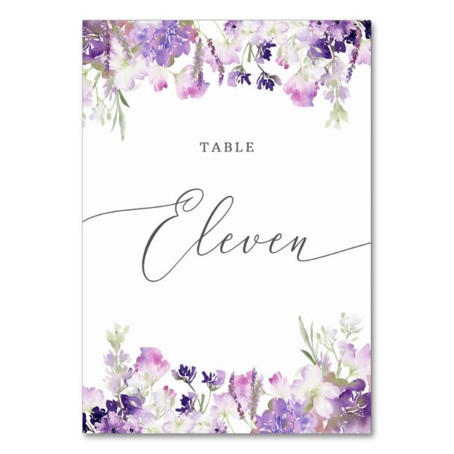 Table Lavande florale Onze Numéro de tableau (Par défaut)