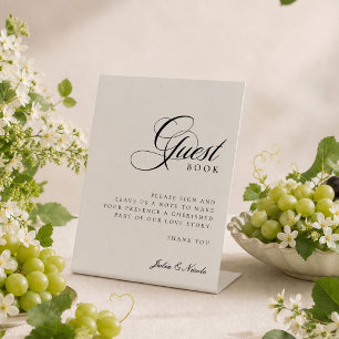 Table Livre d'or classique ivoire noir signe de mariage