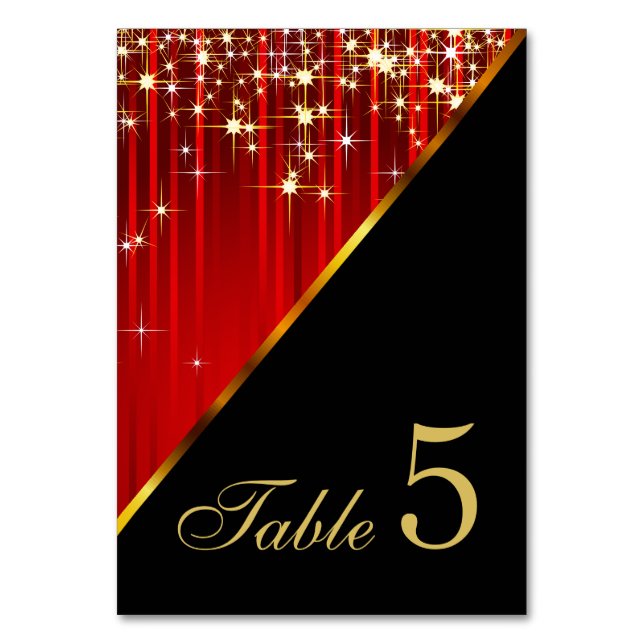 Table Lumières Étoile Rouge Étincelante - Numéro de Tabl (Par défaut)