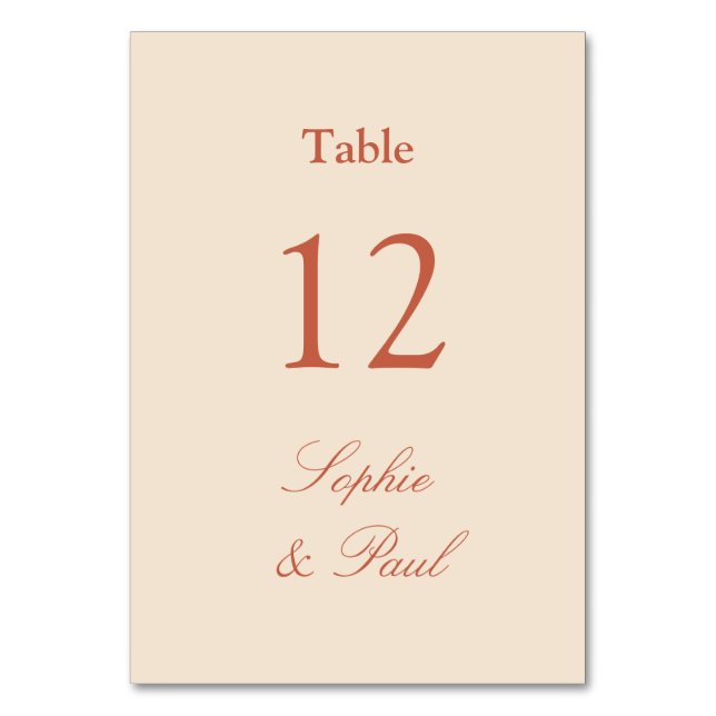 Table Mariage beige paille en terre cuite Numéro de tabl (Par défaut)