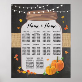 Table Mariage Citrouille Automne Chalk Poster Sièg
