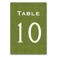 Mariage damassé vert olive Numéro de tableau 10