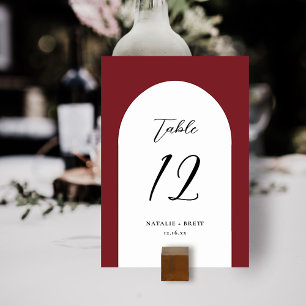 Table Mariage d'arche minimaliste élégant Numéro de ta