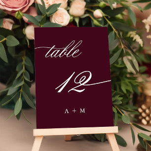 Table Mariage de calligraphie romantique numéro 12, Bour