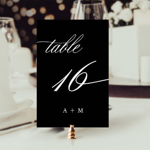 Table Mariage de calligraphie romantique numéro 16, noir