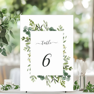 Table Mariage de feuillage vert Eucalyptus Numéro de tab