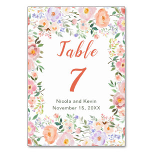 Table Mariage de fleurs printanières Numéro de tableau
