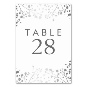 Table Mariage de la respiration du bébé en argent Numéro