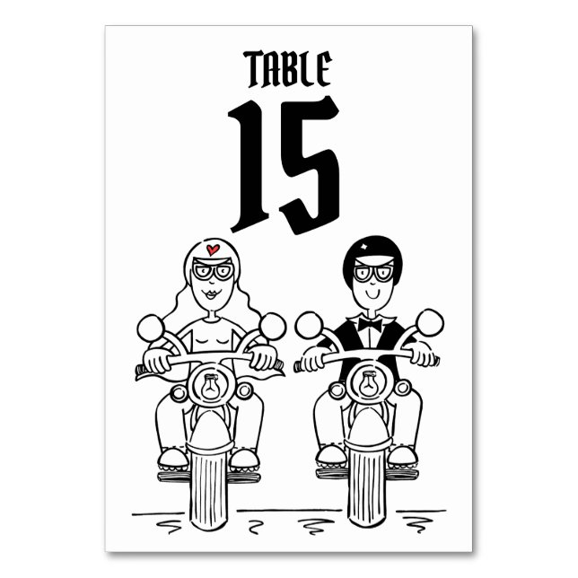 Table Mariage de motocyclette personnalisée Numéro de ta (Par défaut)