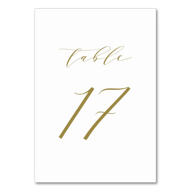 Table Mariage de script minimaliste or Numéro de tableau (Par défaut)