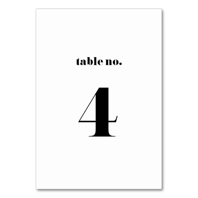 Table Mariage de typographie rétro Bold Numéro de tablea (Par défaut)