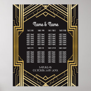 Table Mariage Gatsby Art Déco 1920 Poster Seating