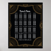 Table Mariage Gatsby Art Déco Poster 20 places