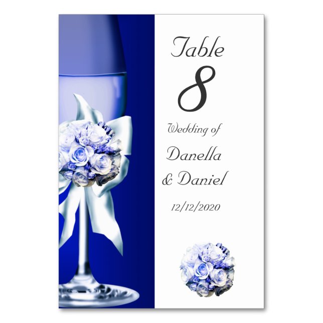 Table Mariage Numéro de tableau Marine bleue 2 (Par défaut)
