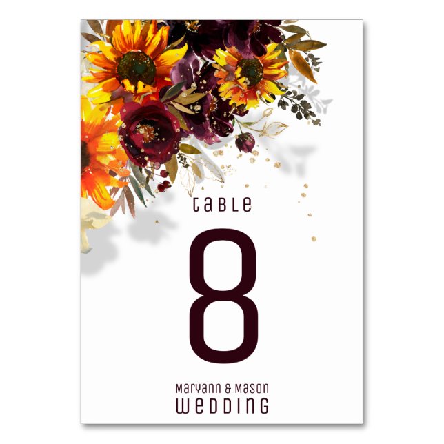 Table Mariage solaire et vinicole étincelant Numéro de t (Par défaut)