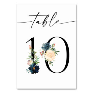 Table Marine, Dusty Blue & Pink Floral Numéro de tableau