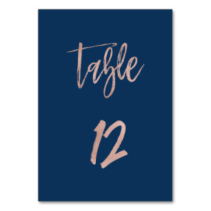Table Marine et Rose Gold Glam Chic Mariage Numéro de ta