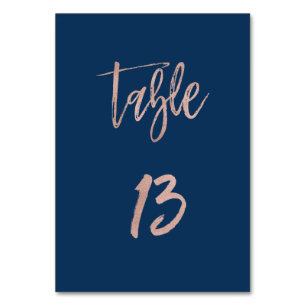 Table Marine et Rose Gold Glam Chic Mariage Numéro de ta