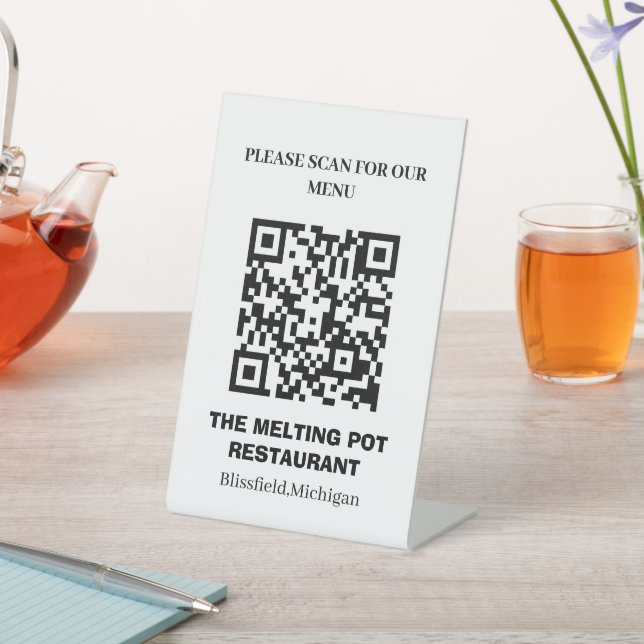 Table Menu Signe de code QR simple (In SItu)