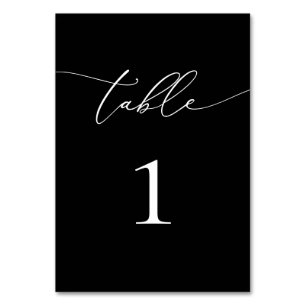 Table Minimaliste noir et blanc 1 Numéro de tableau