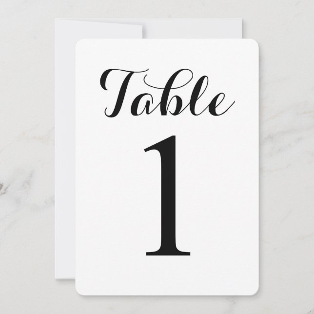 Table moderne de script 1 | Carte de numéros de ta (Devant)