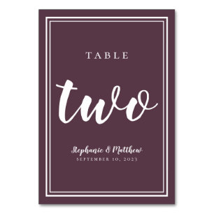 Table Moody Purple Mariage simple   Numéro de tableau 2