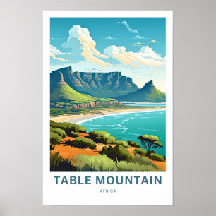 Table Mountain Africa Travel Print Poster