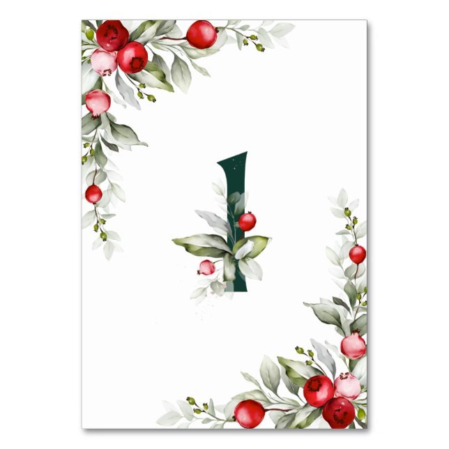 Table Noel Botanique Tableau 1 Mariage Numéro de tableau (Dos)