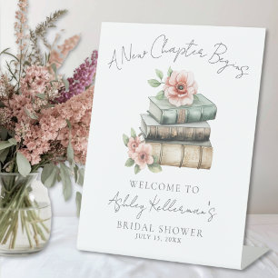 Table Nouveau Chapitre Livre Floral Signe de Bienvenue p