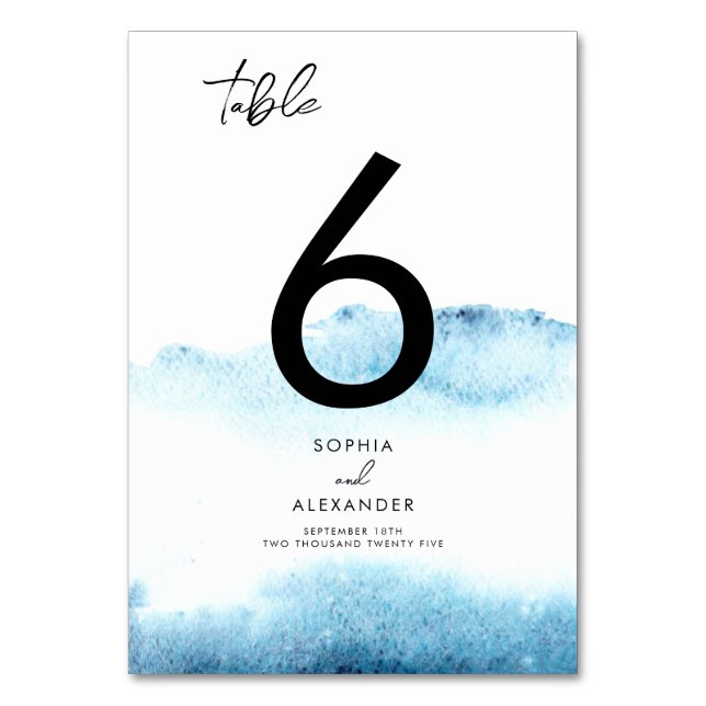 Table number signs for a Modern Wedding.  Tischnummer (Vorderseite)