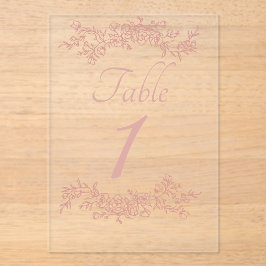 Table Number Simple Minimalist Clear Acryleinladungen