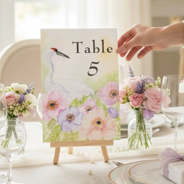 Table Number Whooping Crane Anemones  Tischnummer (Von Creator hochgeladen)