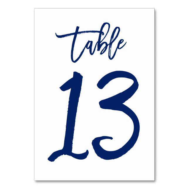 Table Numéro de tableau à main chic Marine | Tableau 13 (Par défaut)