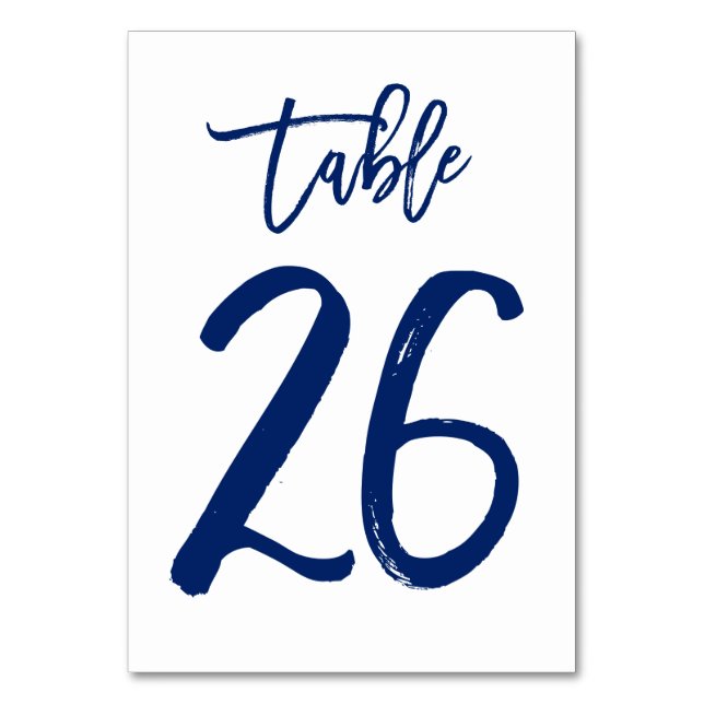 Table Numéro de tableau à main chic Marine | Tableau 26 (Par défaut)