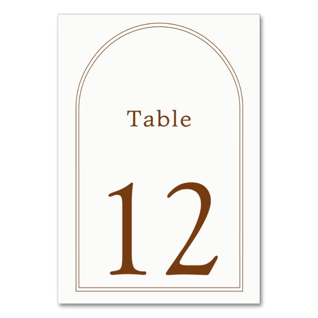 Table Numéro de tableau arche en terre cuite (Par défaut)