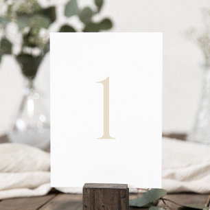 Table Numéro de tableau beige