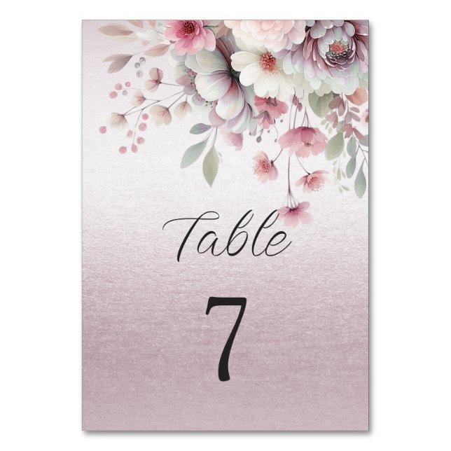Table Numéro de tableau Floral rose blanc moderne (Par défaut)