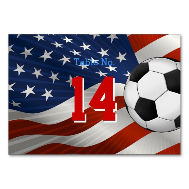 Table Numéro de tableau Football | Drapeau américain (Dos)