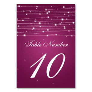 Table Numéro de tableau Lignes étincelantes rose