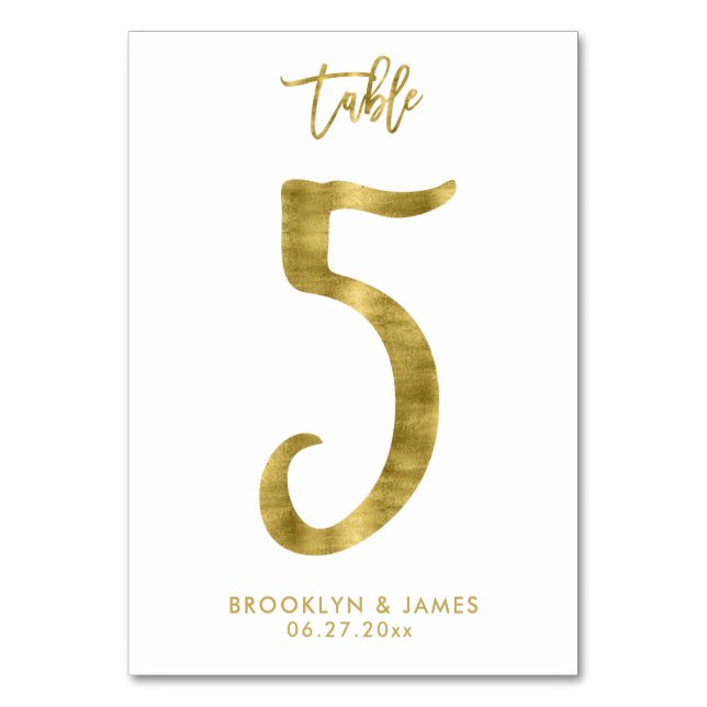 Table Numéro de tableau mariage Effet d'huile d'or Numér (Par défaut)