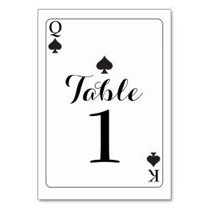 Table Numéro de tableau Mariage K Q Ace Pique Lecture Ca