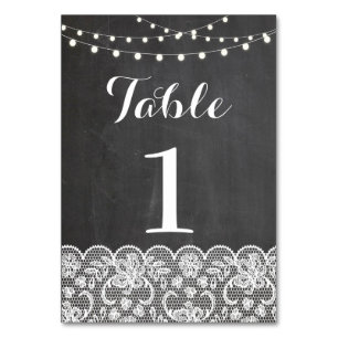 Table Numéro de tableau Mariage Rustic Chalkboard Lights